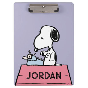 Erdnüsse Snoopy bei der Schreibmaschine Klemmbrett