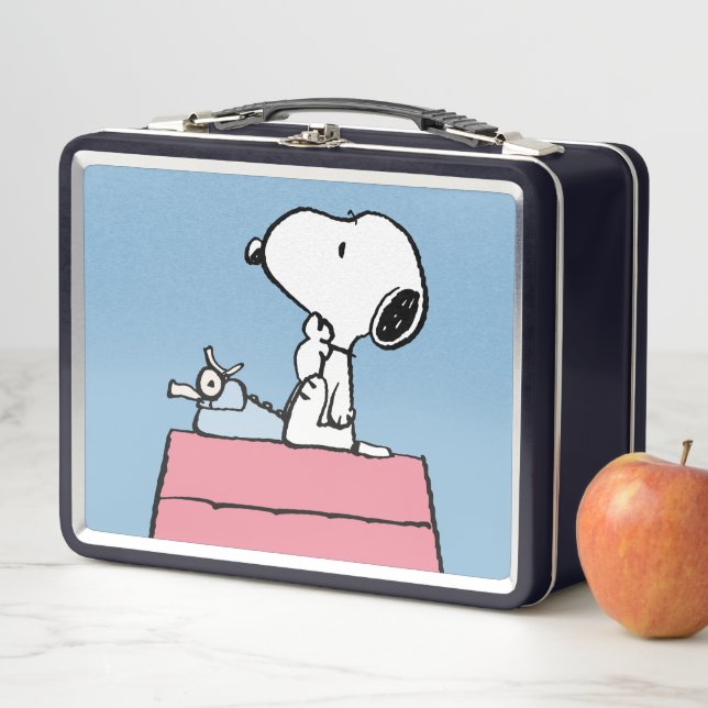 Erdnüsse | Snoopy bei der Schreibmaschine Metall Brotdose (Beispiel)