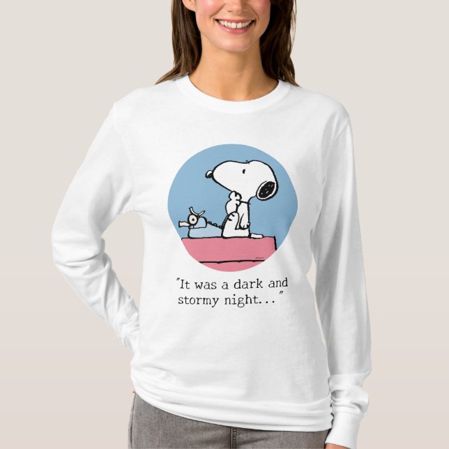 Erdnüsse | Snoopy bei der Schreibmaschine T-Shirt (Vorderseite)