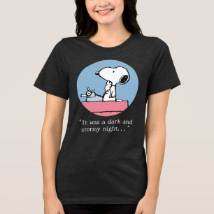 Erdnüsse   Snoopy bei der Schreibmaschine Tri-Blend Shirt