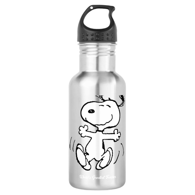 Erdnüsse | Snoopy Bester Lehrer Personalisiert Edelstahlflasche (Vorderseite)