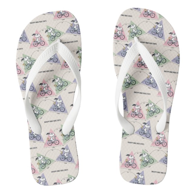 Erdnüsse | Snoopy Bike Ride Stats Flip Flops (Fußbett)