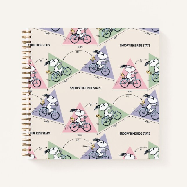 Erdnüsse | Snoopy Bike Ride Stats Notizbuch (Vorderseite)