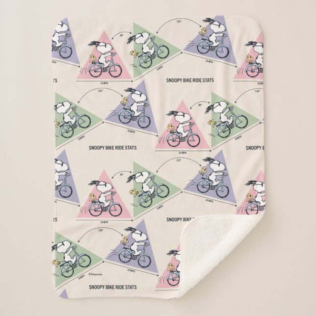 Erdnüsse | Snoopy Bike Ride Stats Sherpadecke (Vorderseite)