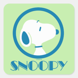 Erdnüsse   Snoopy Blue Deco Träume Quadratischer Aufkleber