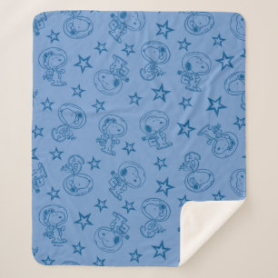 Erdnüsse Snoopy Blue Space Astronaut Muster Sherpadecke