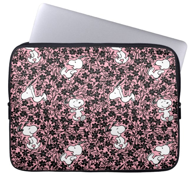 Erdnüsse | Snoopy Blume Weinmuster Laptopschutzhülle (Vorderseite)