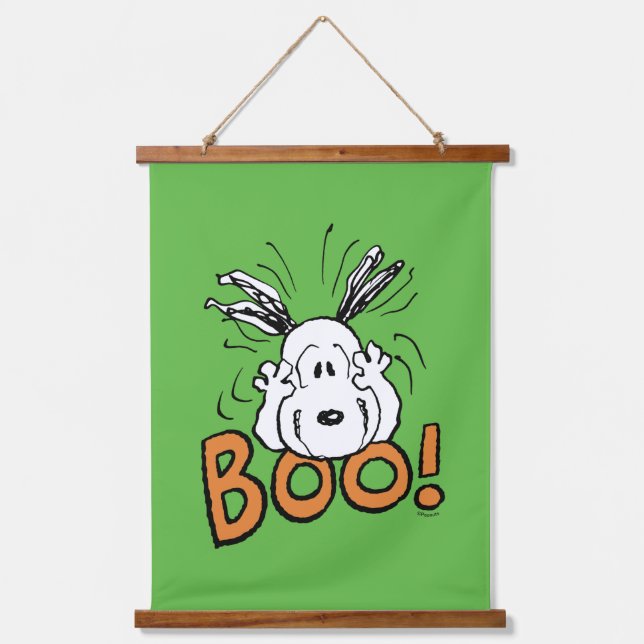 Erdnüsse | Snoopy Boo Wandteppich Mit Holzrahmen (Vorderseite)