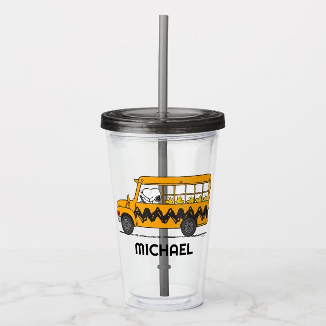 Erdnüsse | Snoopy-Busfahrer Acryltrinkbecher (Vorderseite)