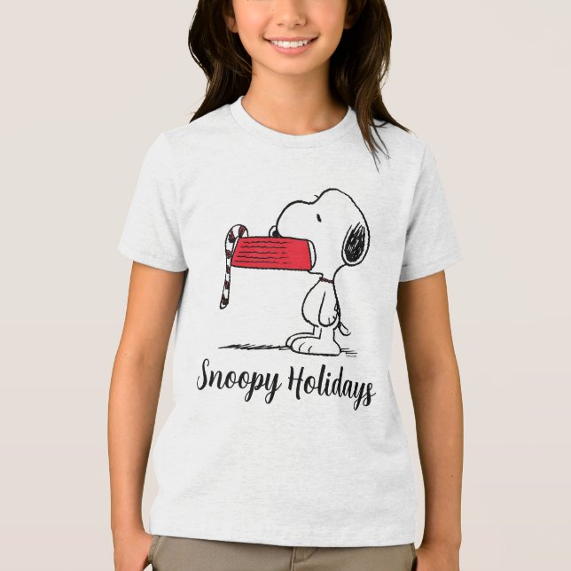 Erdnüsse | Snoopy Candy Cane Food Disc Tri-Blend Shirt (Vorderseite)