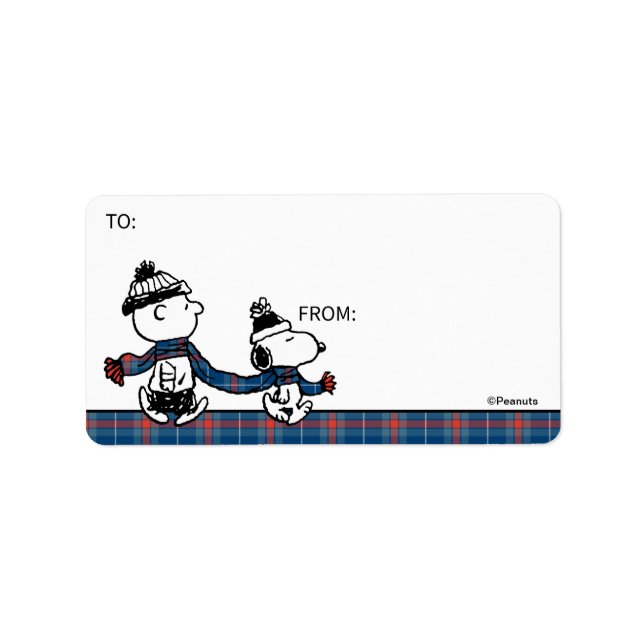 Erdnüsse | Snoopy & Charlie Brown Geschenktag Adressaufkleber (Vorne)
