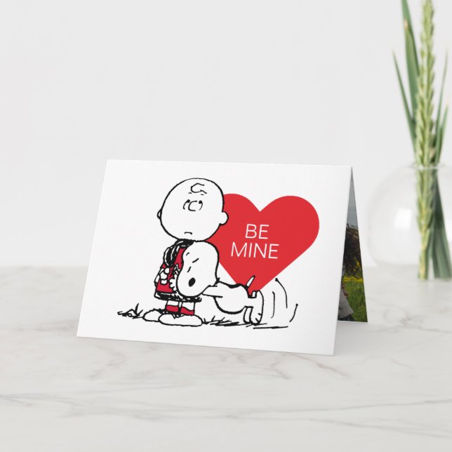 Erdnüsse | Snoopy & Charlie Brown Valentine Feiertagskarte (Vorderseite)