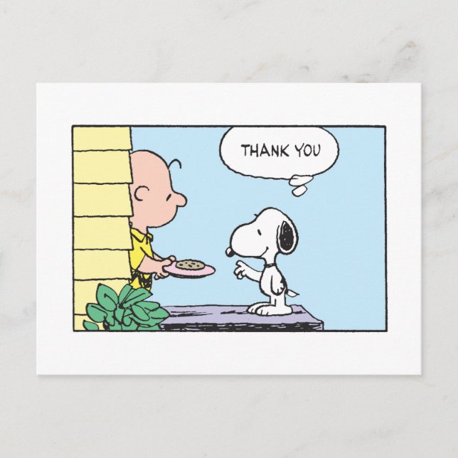 Erdnüsse | Snoopy & Charlie Brown Vielen Dank Postkarte (Vorderseite)