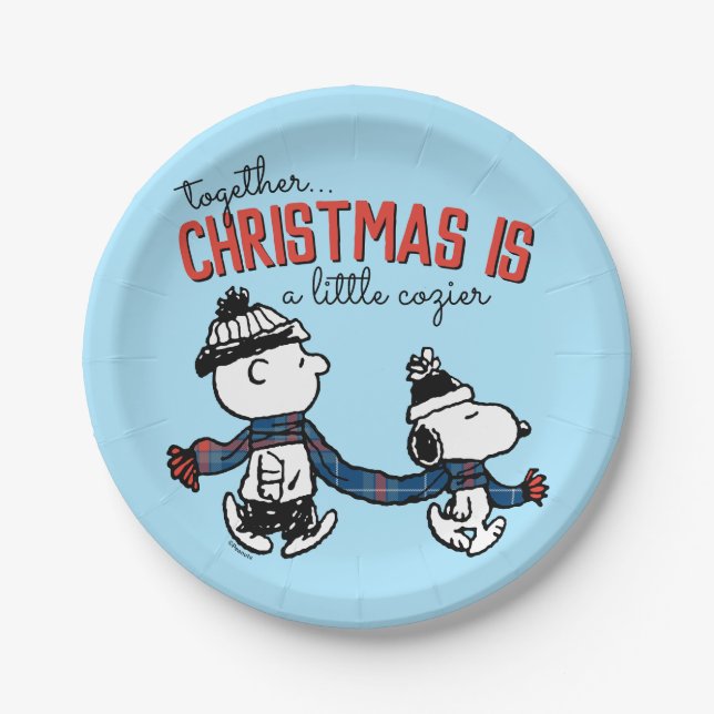 Erdnüsse | Snoopy & Charlie Brown Winter Scarf Pappteller (Vorderseite)