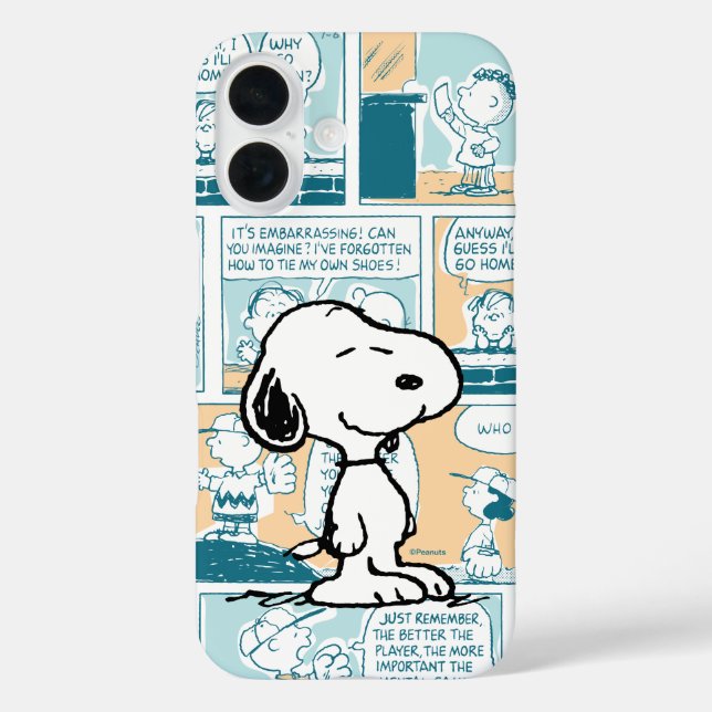 Erdnüsse | Snoopy-Comic-Muster iPhone 16 Hülle (Rückseite)