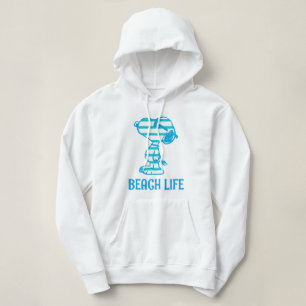 Erdnüsse Snoopy Cyan Stripes Sonnenbrille Hoodie