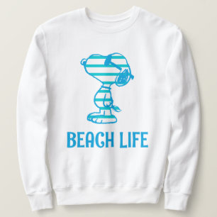 Erdnüsse Snoopy Cyan Stripes Sonnenbrille Sweatshirt