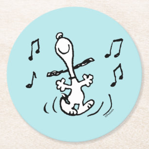 Erdnüsse Snoopy Dancing Runder Pappuntersetzer