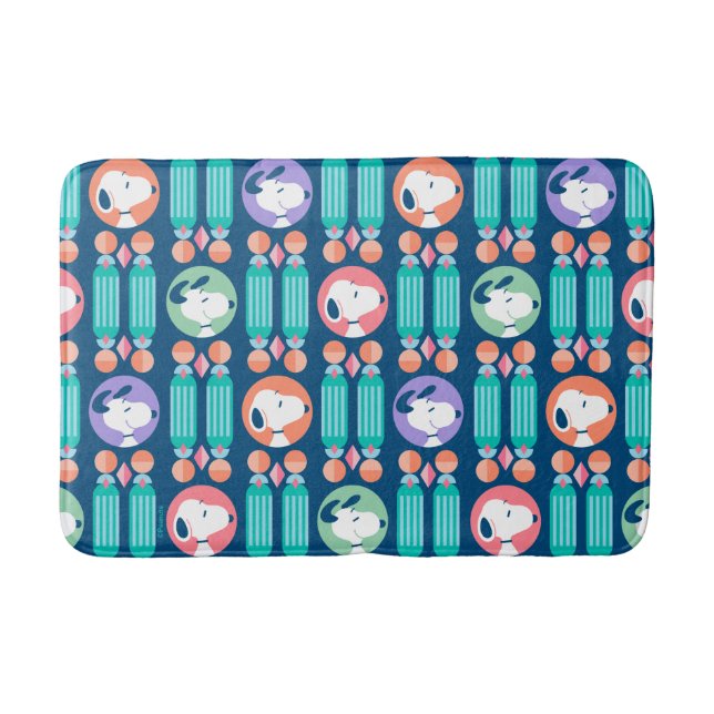 Erdnüsse | Snoopy Dark Blue Deko Dreams Pattern Badematte (Vorderseite)