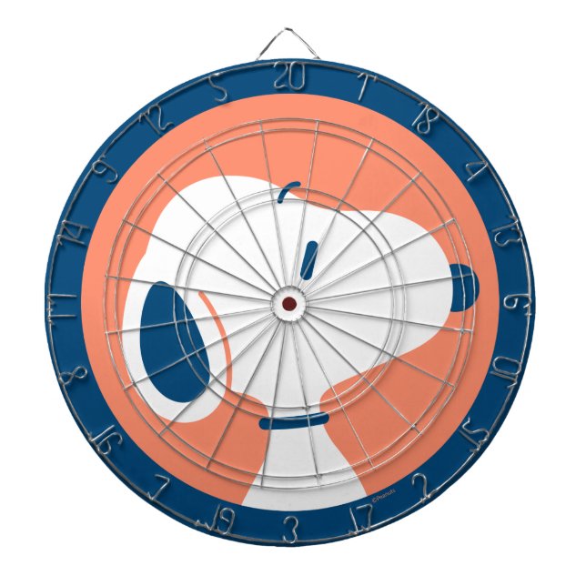 Erdnüsse | Snoopy Dark Blue Deko Dreams Pattern Dartscheibe (vorne)