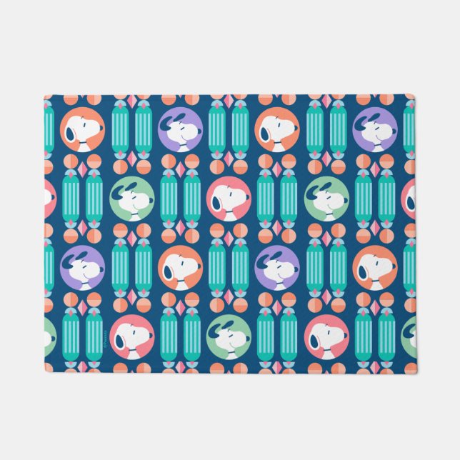 Erdnüsse | Snoopy Dark Blue Deko Dreams Pattern Fußmatte (Vorderseite)