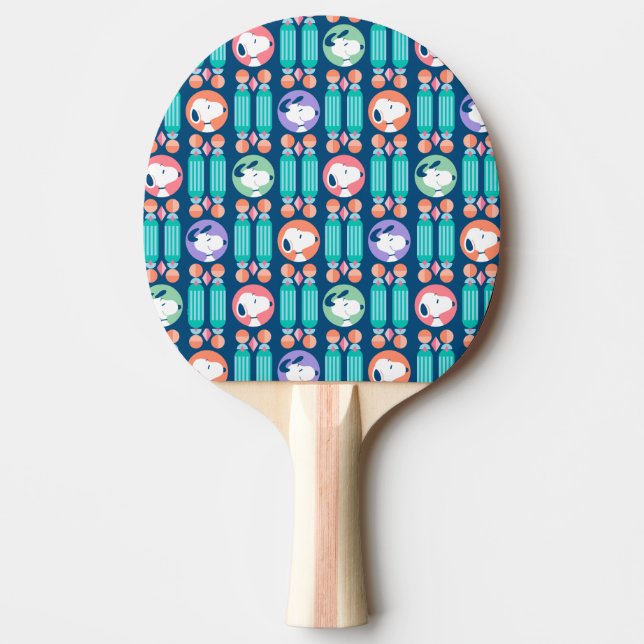Erdnüsse | Snoopy Dark Blue Deko Dreams Pattern Tischtennis Schläger (Vorderseite)