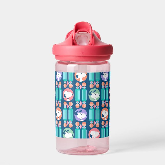 Erdnüsse | Snoopy Dark Blue Deko Dreams Pattern Trinkflasche (Vorne)