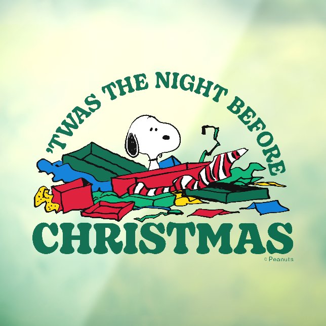 Erdnüsse | Snoopy 'Das war die Nacht vor Weihnacht Fensteraufkleber (Blatt 3)
