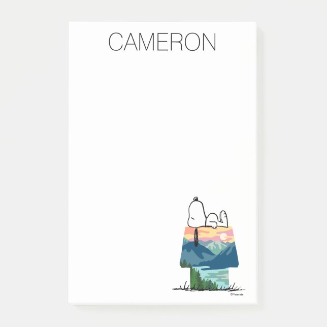 Erdnüsse | Snoopy Dog House Sunrise Post-it Klebezettel (Vorderseite)