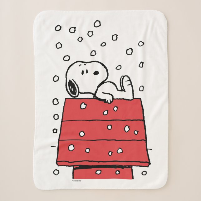 Erdnüsse | Snoopy Doghouse Snowflakes Sherpadecke (Vorderseite)