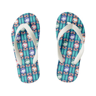 Erdnüsse   Snoopy Dunkelblau Deco Dreams Muster Kinderbadesandalen