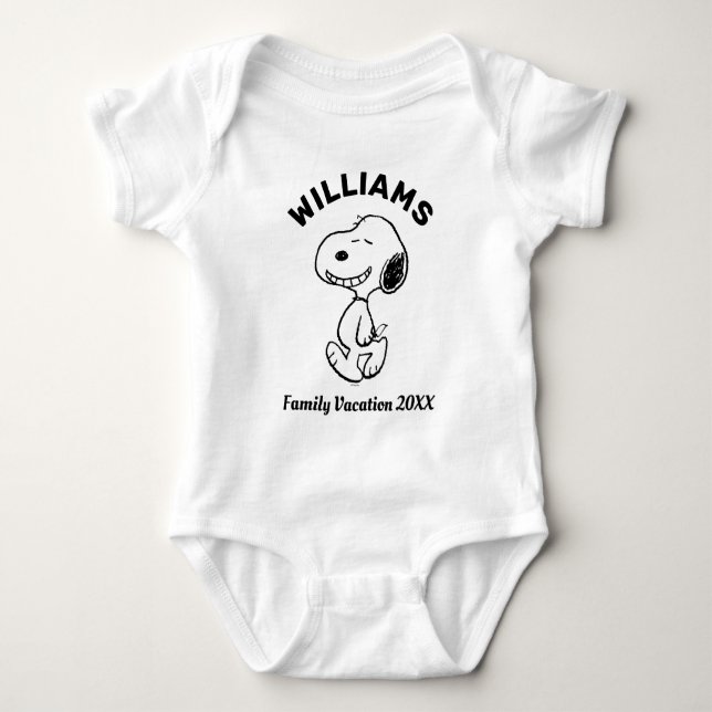 Erdnüsse | Snoopy Familienurlaub Baby Strampler (Vorderseite)
