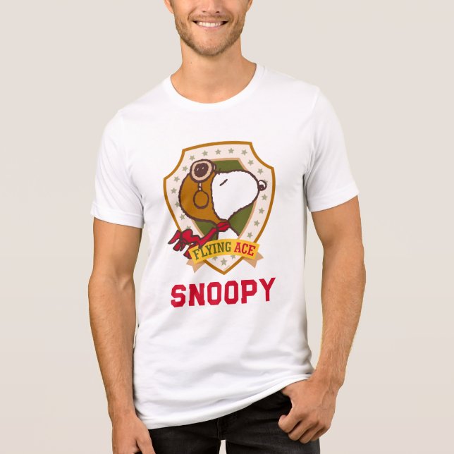 Erdnüsse | Snoopy Flying Ace-Abzeichen Tri-Blend Shirt (Vorderseite)