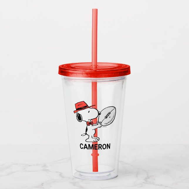 Erdnüsse | Snoopy Football Coach Acryltrinkbecher (Vorderseite)