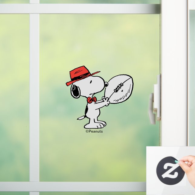Erdnüsse | Snoopy Football Coach Fensteraufkleber (Zuhause)
