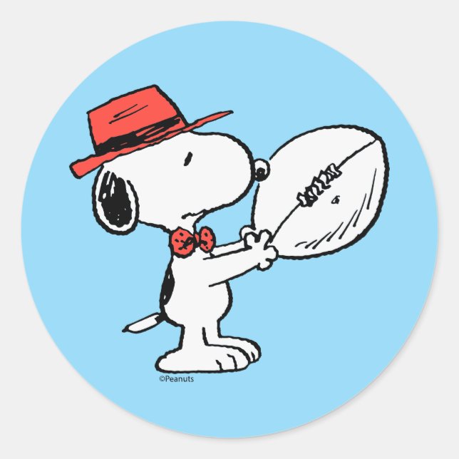 Erdnüsse | Snoopy Football Coach Runder Aufkleber (Vorderseite)