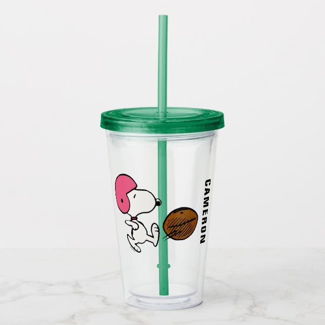 Erdnüsse | Snoopy Football Kicker Acryltrinkbecher (Vorderseite)