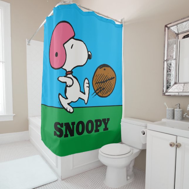 Erdnüsse | Snoopy Football Kicker Duschvorhang (Beispiel)