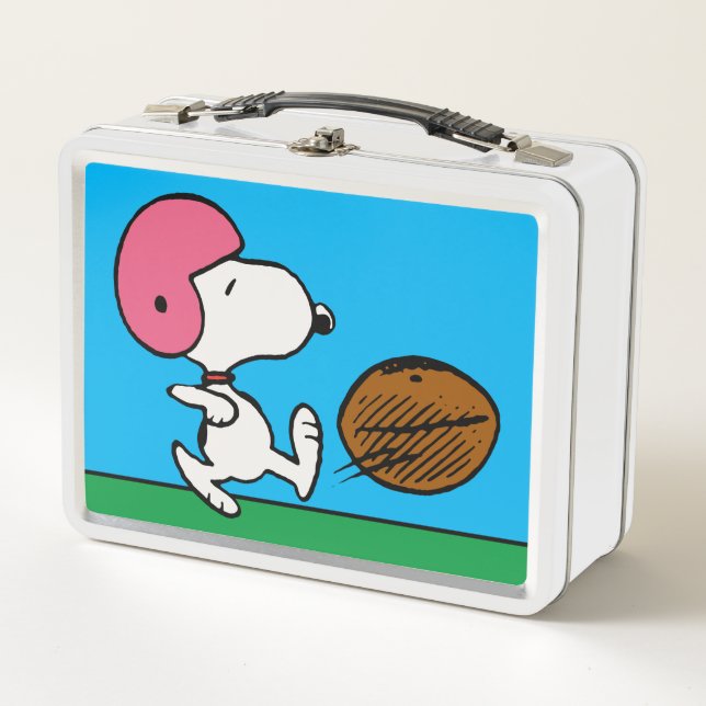 Erdnüsse | Snoopy Football Kicker Metall Brotdose (Vorderseite)