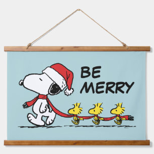 Erdnüsse   Snoopy & Friends Winter Scarf Wandteppich Mit Holzrahmen