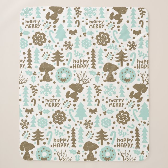 Erdnüsse | Snoopy Frostiges Weihnachtsmuster Sherpadecke (Vorderseite)