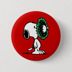 Erdnüsse Snoopy für Feiertage Button