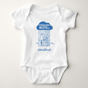 Erdnüsse   Snoopy Gefühl Blau ist auch in Ordnung Baby Strampler