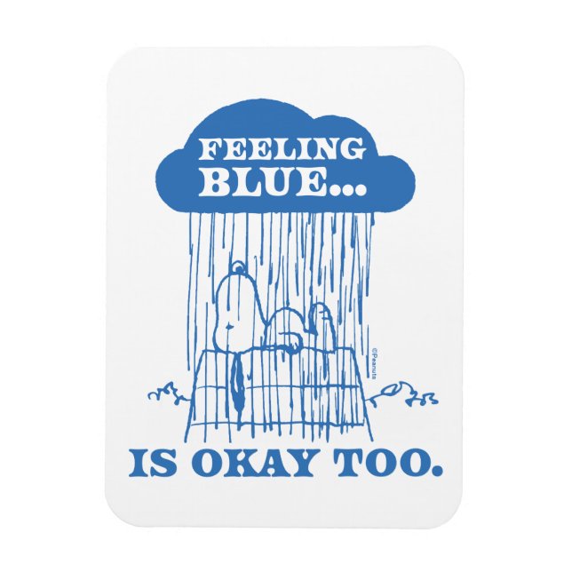 Erdnüsse | Snoopy Gefühl Blau ist auch in Ordnung Magnet (Vertikal)