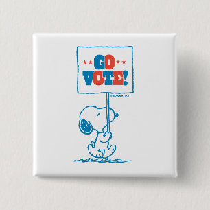 Erdnüsse   Snoopy - Go Vote Sign Button