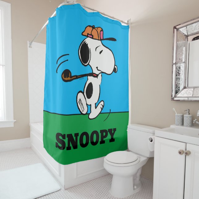 Erdnüsse | Snoopy Golf Swing Duschvorhang (Beispiel)