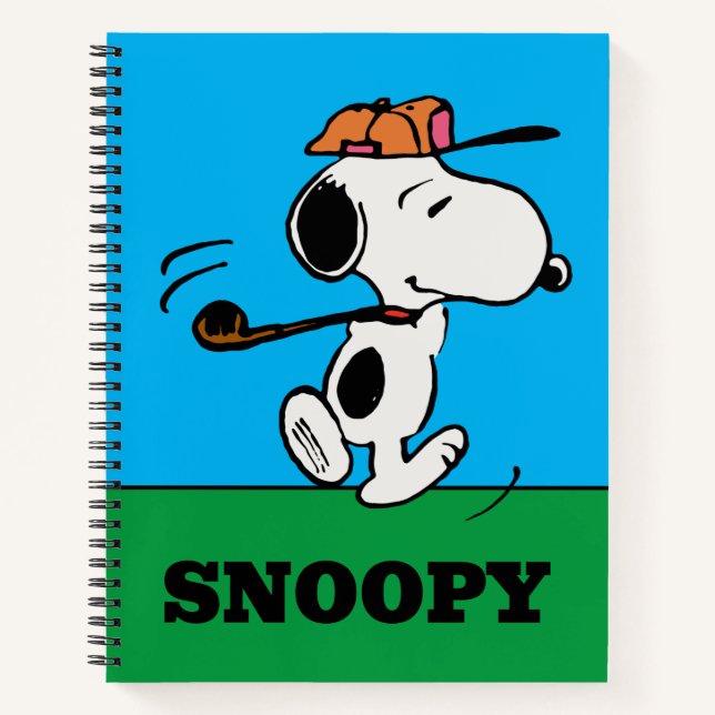 Erdnüsse | Snoopy Golf Swing Notizbuch (Vorderseite)