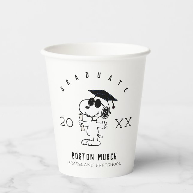 Erdnüsse | Snoopy Graduate Pappbecher (Vorderseite)