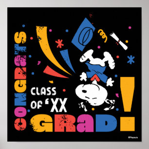 Erdnüsse Snoopy Gratuliere Absolvent Abschluss Kon Poster