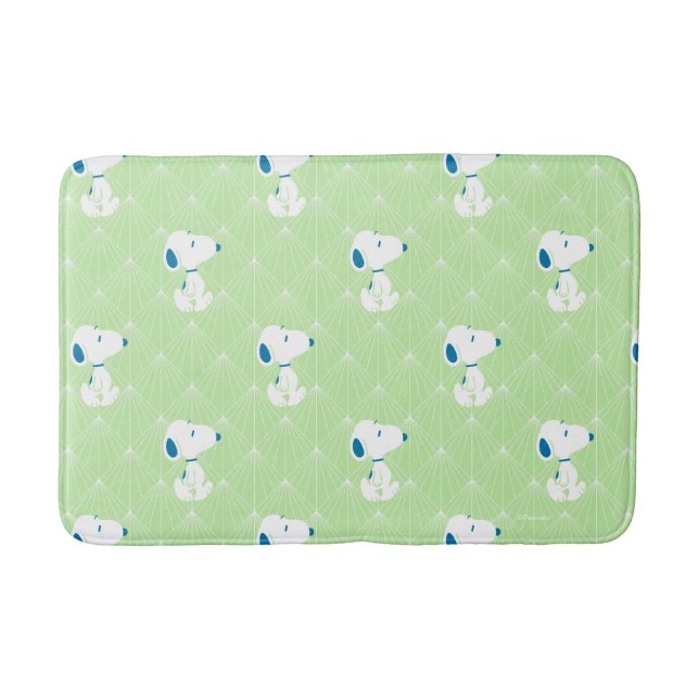 Erdnüsse | Snoopy Green Deco Dreams Muster Badematte (Vorderseite)